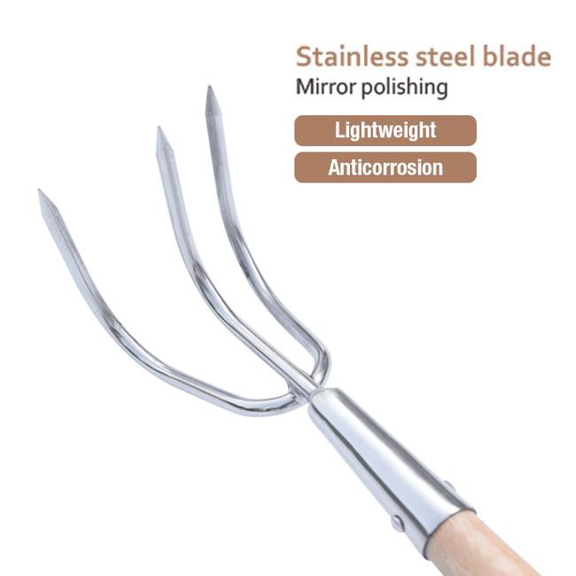 3Tines long handled garden vultivator tool